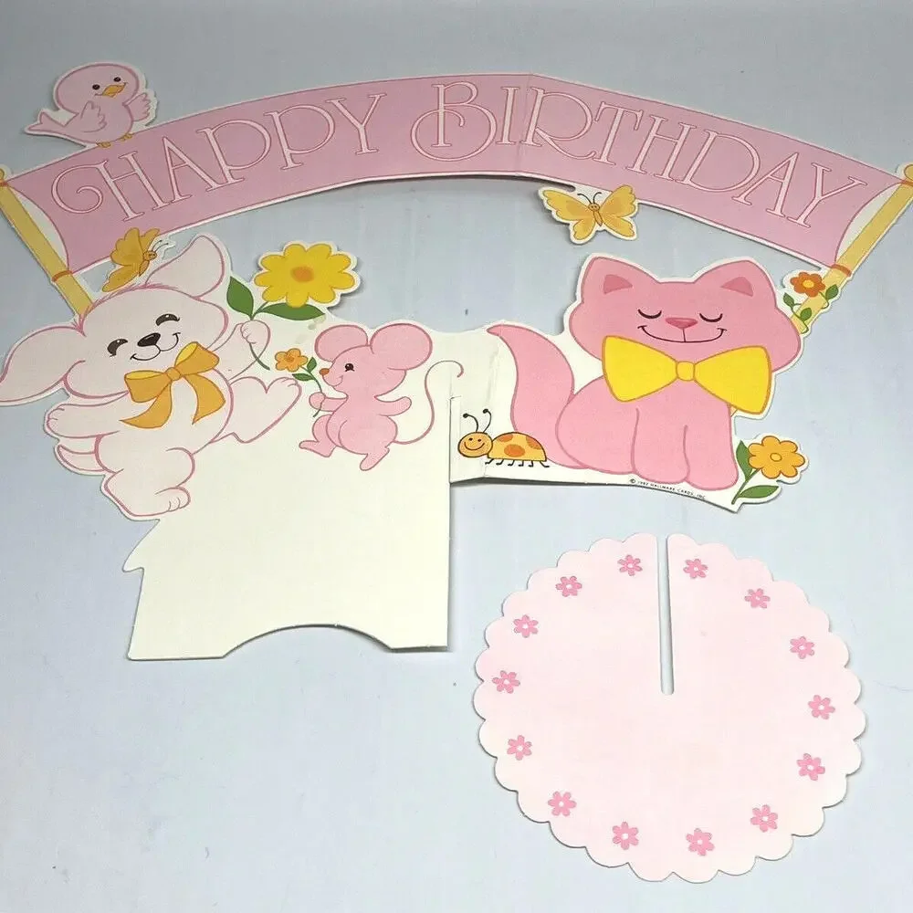 Sugar N Spice Birthday Party Honeycomb‎ Centerpiece Pink Vintage 1982 Hallmark